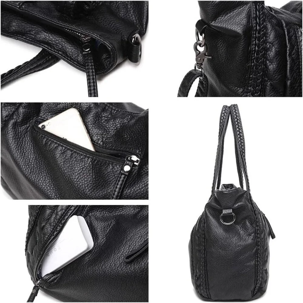 Women’s Leather Shoulder Bag Large Capacity Tote Crossbody Purse